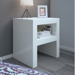 Mesa de noche minimalista lacada blanca A