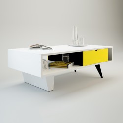 Cajón pistacho - Mesa de centro diseño moderno Rolling