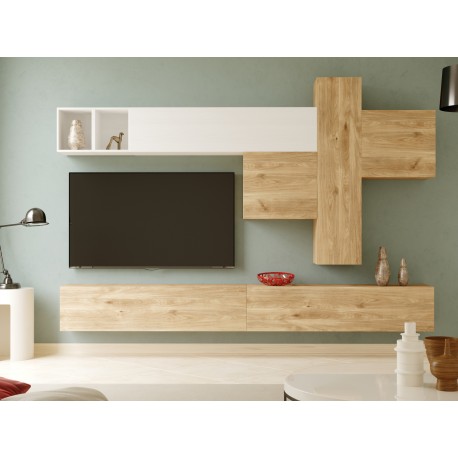 Conjunto muebles de pared salón modelo Ikani