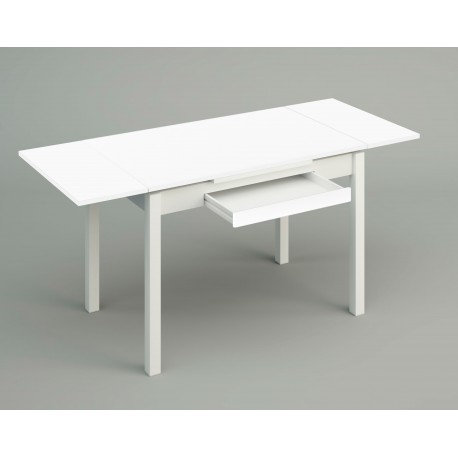 Mesa cocina extensible blanca de madera 110x70 Mesa cocina extensible blanca de madera 110x70