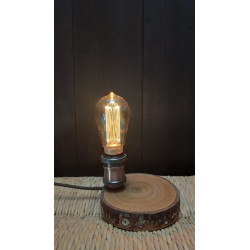 Lámpara táctil de madera
